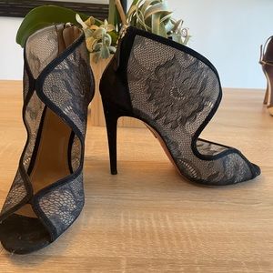 Aquazzura EU 40, Womens 10, lace open toe heels